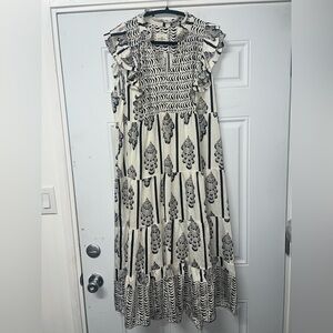 Umgee Midi black and ivory dress size large